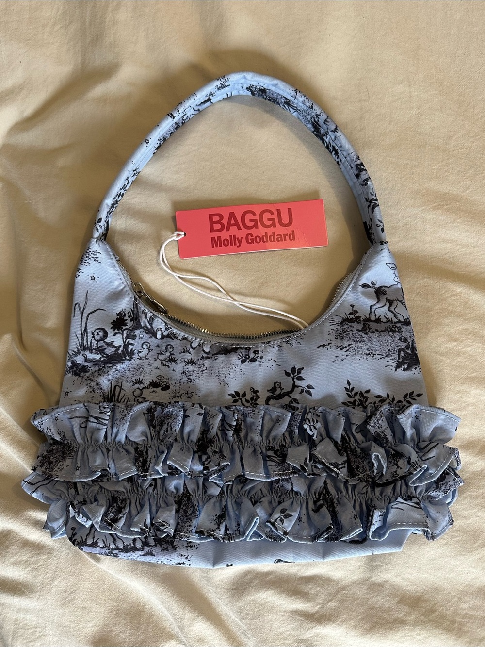 NWT BAGGU x Molly Goddard Mini Ruffle Shoulder Bag - Twinky Toile
